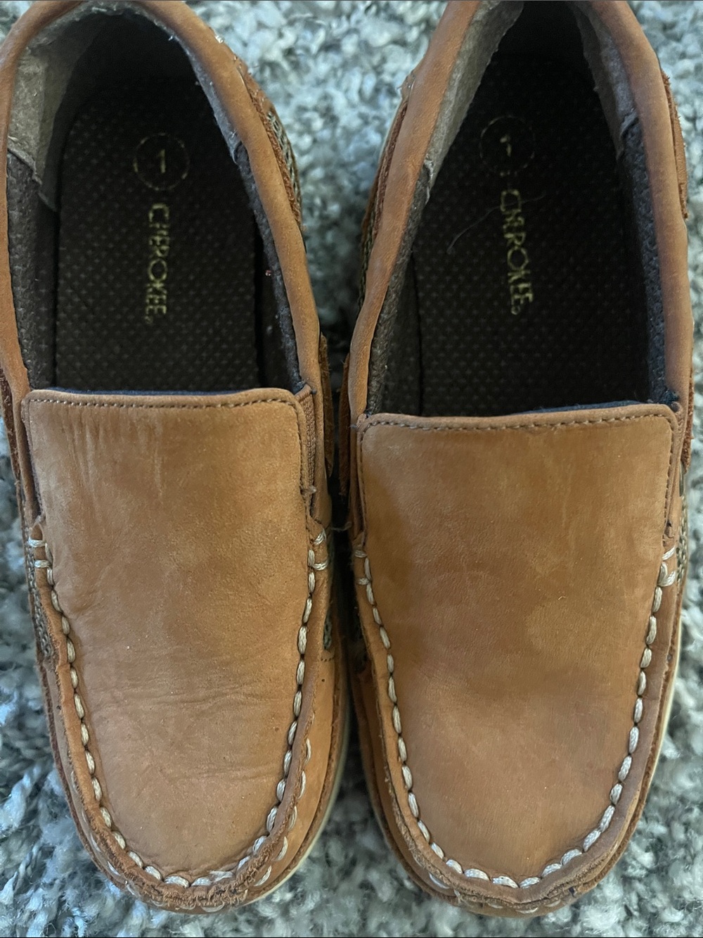 Cherokee Brown Slip-On Moccasin Loafers for Kids